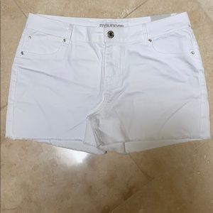 Mid rise White Jean shorts